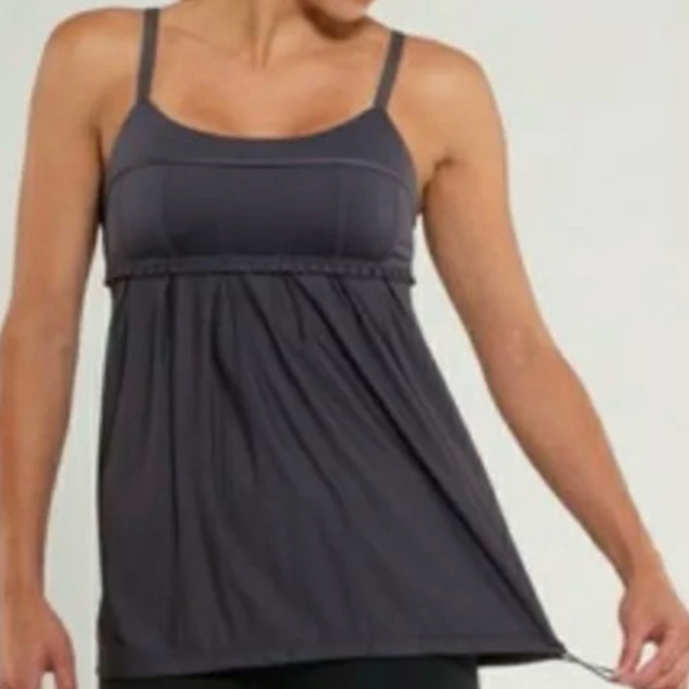 Womens Lululemon Pritti Ruffle Babydoll Tank Top Black Athletic Tank Top Size 8